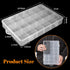 Extra Large 18 Grids Bead Storage Container Tackle Box, Bluedale Plastic Craft Organizer Compartment Box with Dividers for Jewelry, Art DIY, Washi...