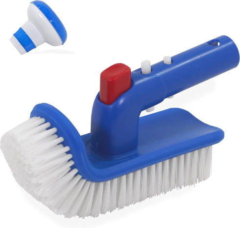 Hot tub, Pool Step and Corner Brush - Cleaning Brush - Hand Scrubber for Above or In Ground Pool, Spa, Hot Tub, Steps, Floor, Bathroom, Waterline ...