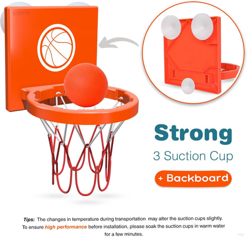 Bath Toys - Bathtub Basketball Hoop for Kids, Toddlers - Mold Free Bath Toys with 3 Strong Suction Cups and 4 Soft and No Hole Balls - Fun Toddler...