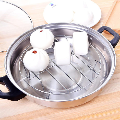 Steaming Rack, 2 Pack 7 Inch Round Food Grade Stainless Steel Steamer Plate for Food Steaming, Cooling and Roasting Cooking in Kitchen and Outdoor...