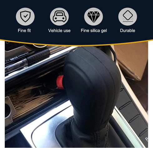 2 PCS Car Silky Smooth Gear Shift Head Cover, Elastic Anti-Stretch Environmentally Friendly Silicone Open Gear Knob Protective Cover, Decorative R...