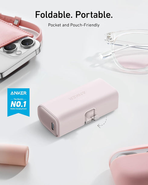 Anker Nano Portable Charger for iPhone, with Built-in MFi Certified Lightning Connector, Power Bank 5,000mAh 12W, Compatible with iPhone 14/14 Pro...