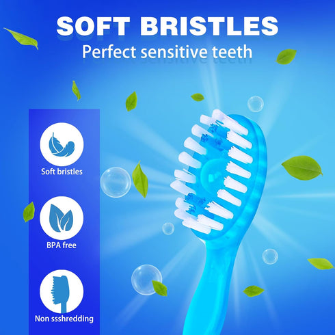 5 in 1 Mini Disposable Toothbrushes with Toothpaste Travel Portable Toothbrush with Toothpaste + Tongue Scraper + Picks+Floss Travel Case (Mint, 1...