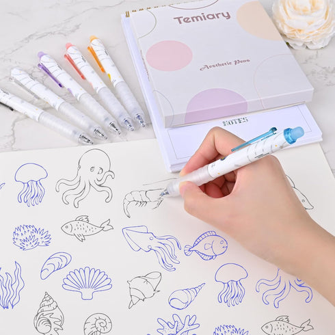 12Pcs Retractable Erasable Gel Pens, Make Mistakes Disappear, Blue & Black Ink Pen for Drawing Writing Planner and Crossword Puzzles, No Smudge on...