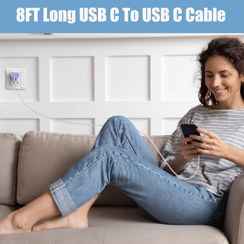 Type C Charger Fast Charging, 25W USB C Charger Super Fast Charging Block with 8FT Android Phone Charger Cable for Samsung Galaxy S24 Ultra/S24/S2...