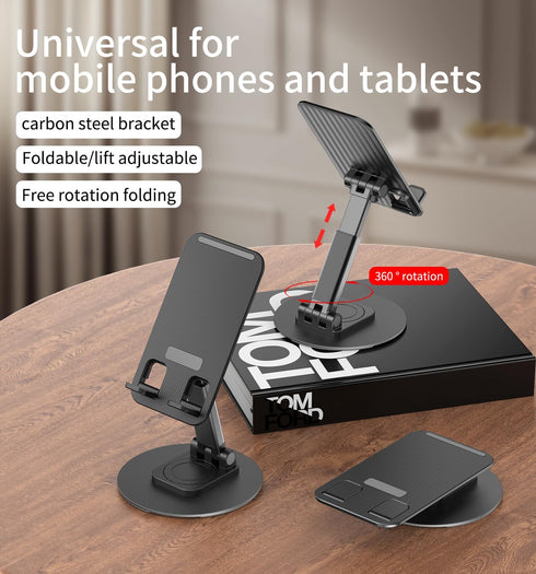 360 Degree Rotating Mobile Phone Holder,Fully Adjustable Foldable Desktop Phone Holder Stand Base,Foldable Desktop Cell Phone Stands for iPhone15 ...