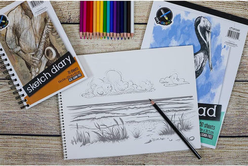 Top Flight Sketch Book, Heavy Back, Top Wire, 9 x 12 Inches, 30 Sheets (63201)...