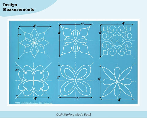 Score of Four Motif Stencil, Continuous Line Template for Free Motion Quilting, Domestic Machine Quilting, Hand Quilting, Long-Arm Quilting (30692...