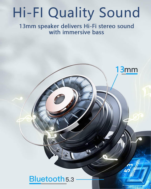 Wireless Earbuds,Bluetooth 5.3 Earbuds Built in 4 ENC Stereo Microphone Bluetooth Headphones 42H Playtime with Charging Case IPX7 Waterproof Mini ...
