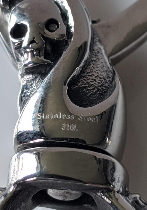 Birch & Bliss 316L Stainless Steel Swivel Skull Keychain | Keyring - Blackstatic Collection | Graduation & Fathers Day - Gifts For Men...