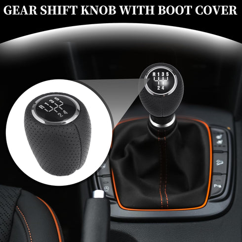 5 Speed Manual Gear Shift Knob - Car Gearbox Stick Shifter Lever Knob - for Chevrolet Cruze 2008-2012 Plastic Faux Leather Black Silver Tone - 1 P...