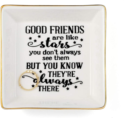 JoycuFF Friendship Gifts for Women Gifts for Women Birthday Christmas Friends Trinket Tray Decorative Ring Dish Jewelry Tray Home Decor...