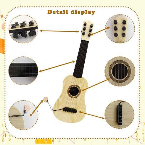 Kids Toy Guitar 6 String,17 inch Mini Baby Guitar with Pick,Musical Instrument Educational Toy for Toddlers Beginner,Preschoolers...
