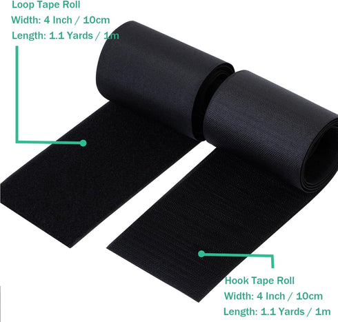 4 Inch Sew on Hook and Loop Strips | Easy to Sew | Excellent Grip | Non-Adhesive Back Nylon Fabric Fastener Strips for Clothing Sewing Crafts and ...