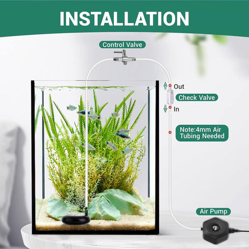hygger Mini Aquarium Air Stone,Small Bubble Stone Fish Tank Oxygen Stone Ultra Silent Deep Dissolving Oxygen Diffuser Kit for Aquarium Fish Tank a...