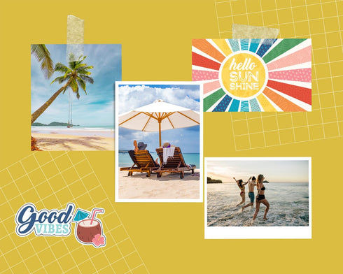 Summer Scrapbook Paper & Stickers Kit - Beach Theme Cardstock & Stickers, 4 Items, 12x12 Inch, Modern Style, Square Shape, Variety Pack...