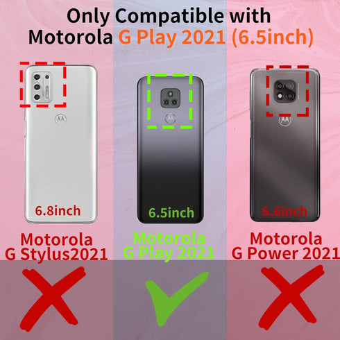 Petitian for Motorola Moto G Play 2021 Case for Women Girls, Heart Shaped Classy Girly Cute Aesthetic (3 in 1) Love Hearts Pattern Gold Plated Edg...