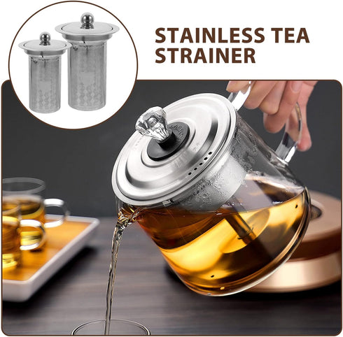 HEMOTON Tea Infusers for Loose Tea: 2Pcs Stainless Steel Tea Strainers Fine Mesh Tea Steeper Tea Diffuser Teapot Replacement Tea Basket Insert for...