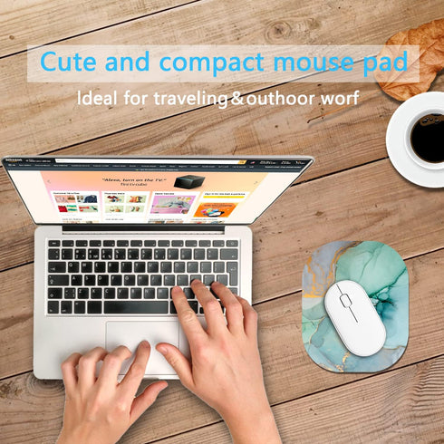 Small Mouse Pad?Mini Mouse Pad 6 x 7 Inch?for Laptop Keyboard Tray Wireless Mouse Home Office Travel?with Non-Slip Rubber Base, Waterproof Mouse M...