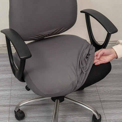 Computer Office Chair Cover - Protective & Stretchable Universal Chair Covers Stretch Rotating Chair Slipcover (Dark Grey)...