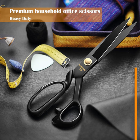 CINKCO® 10.0 inch Professional Sewing Scissors Heavy Duty 65Mn Forged Alloy Steel Premium Household Office Shears Ultra Sharp for Thickened Leathe...