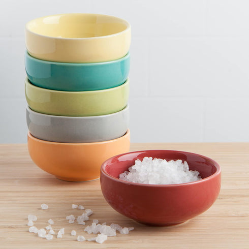 Now Designs Canyon Ceramic Pinch Bowl Set, Soy Sauce Dish, Set of 6, 2 oz...