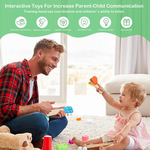 STOBOK Wooden Castanets Music Clapper Hand Clappers Percussion Instrument Toy for Kids Children Toddler Baby...