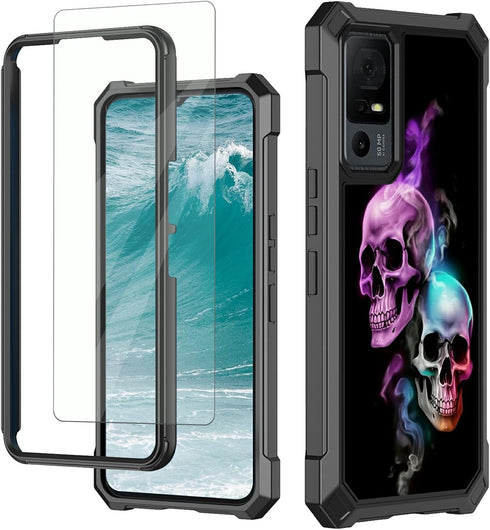 Rossy for TCL 40 XE 5G Phone Case for TCL 40XE 5G Case with Tempered Glass Screen Protector Soft TPU Hard PC Heavy Duty Shockproof Protective Cove...