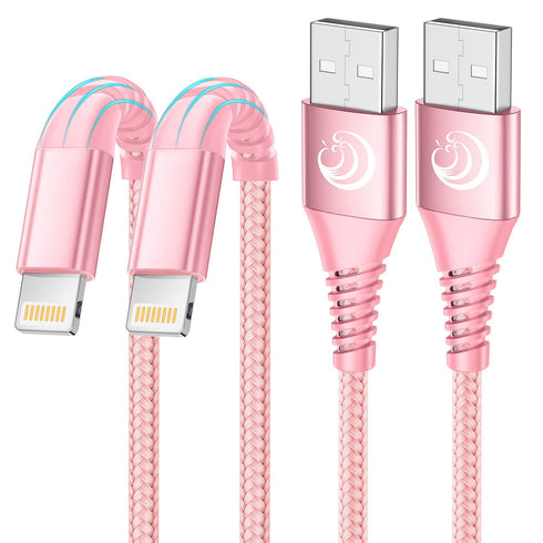 Aioneus iPhone Charger 10 ft 2Pack, (Apple Certified) Lightning Cable 10 Foot Nylon Braided Fast Charging Extra Long 10ft iPhone Cord Compatible w...
