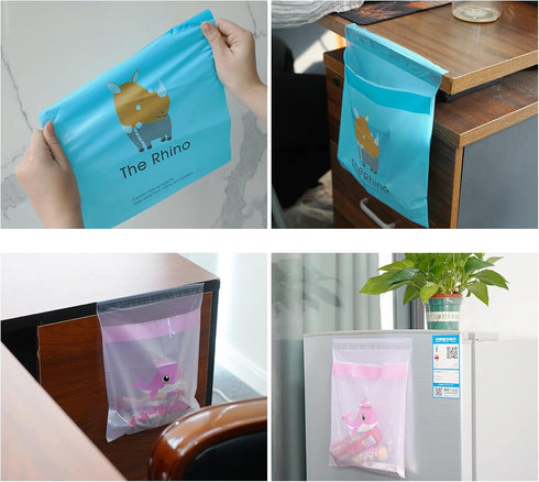 45PCS Easy Stick-on Car Trash Bag,with Upgraded Adhesive Tape,Tightly Self-Adhesive Disposable trash Bags,Durable Portable Lovely Garbage Bags for...