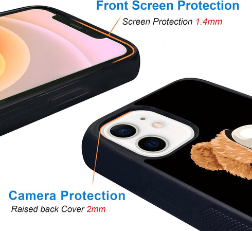 FANXI Skeleton Bear Phone Case Compatible with iPhone 12 Mini - Shockproof Protective Cute Cool Bear Designed for Case 12 Mini 5.4 Inch Case for M...