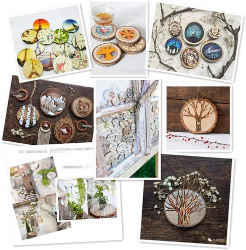 Wood Slices TICIOSH Craft Unfinished Wood kit Predrilled with Hole Wooden Circles for Arts Wood Slices Christmas Ornaments DIY Crafts 30 Pcs 2.0-2...