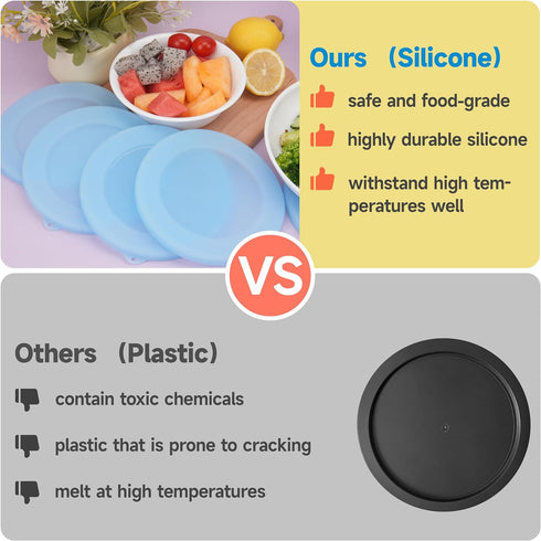 2 Pack Silicone Lids for Corelle 30-Oz Versa Bowls, Freezer & Microwave & Dishwasher Safe (Bowl not included)...