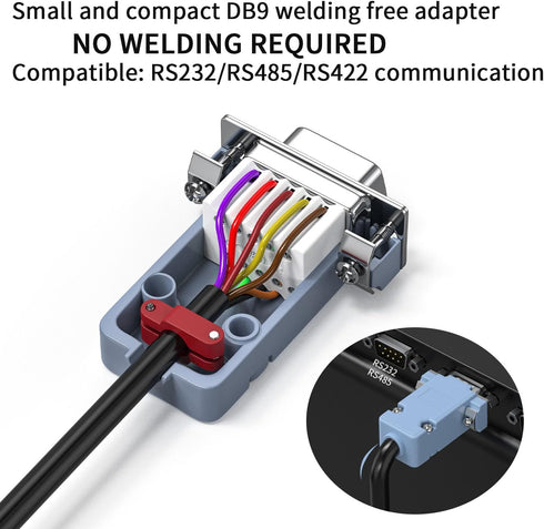 5Packs New DB9 Breakout Serial adapters,DB9 Female RS232/RS485 Screw Connectors,D-SUB 9-pin Adapter to Terminal Connector Signal Module with Screw...