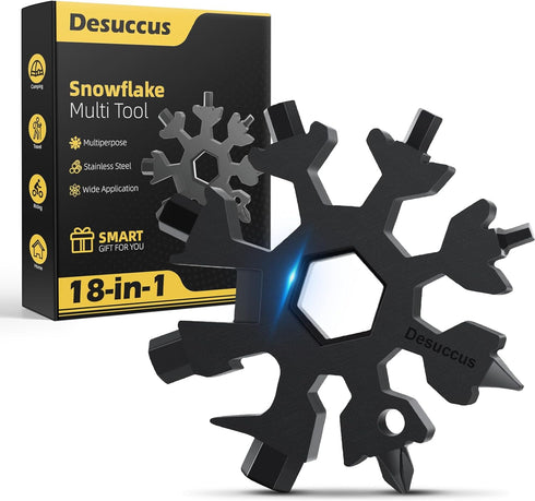 Desuccus 18-in-1 Snowflake Multi Tool, Stainless Steel Snowflake Bottle Opener/Flat Phillips Screwdriver Kit/Wrench, Durable and Portable to Take,...