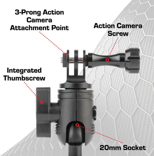 Dash Mount Camera Holder Compatible with GoPro - Attaches to 20mm Mounting Ball...
