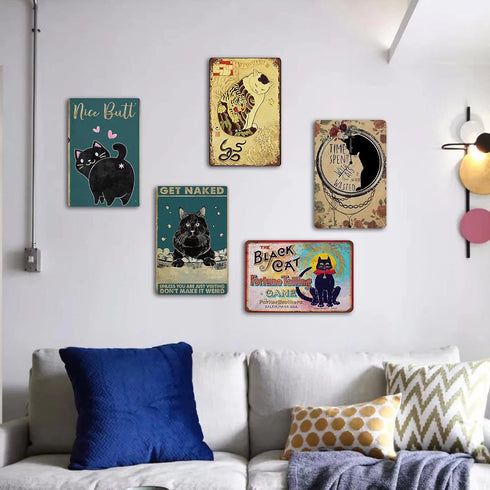 Black Pug Bathroom Metal Tin Sign,Wash Your Paws,Wall Panel Retro Art Decor for Home Bathroom Bar Cafe Farm 8x12 Inch...