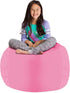 Posh Stuffable Kids Stuffed Animal Storage Bean Bag Chair Cover - Childrens Toy Organizer, Large 38" - Solid Pink...