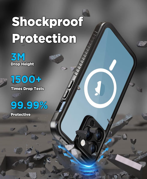 Beeasy for iPhone 13 Pro Max Waterproof Case (6.7") Compatible with MagSafe - 360 Degree Outdoor Protective Magnetic Phone Case, Armor Case Dustpr...