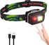 Headlamp LED Rechargeable with Red Light, Lightweight Camping Headlamps for Adult & Kids with Motion Sensor, IP65 Waterproof 3 Light Souces Headla...