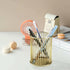 Pen Pencil Holder, Metal Wire Pen Pencil Cup Holders for Desk Cute Organizer, Makeup Brushes Cup Holder Organizer, 1PC Golden, by XieNie...