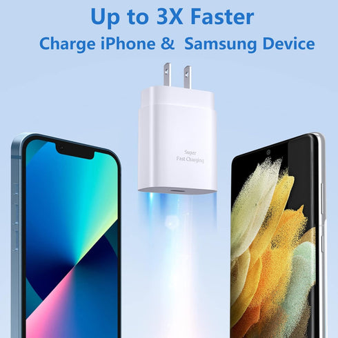USB C Charger Block, Costyle 3 Pack 25W Super Fast Charger Type C Charging Block Compatible iPhone 15/14/13/12 Mini/11 Pro Max/XS/XR/SE/iPad Pro, ...