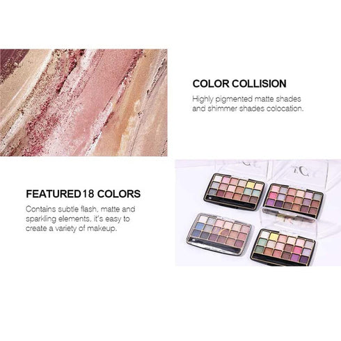 Glitter Eyeshadow Palette, 18 Colors Matte Shimmer Eye Shadow, Glitter White Silver Gold Pink Brown Shimmer Eyeshadow Make Up Palette, Nudes Bronz...