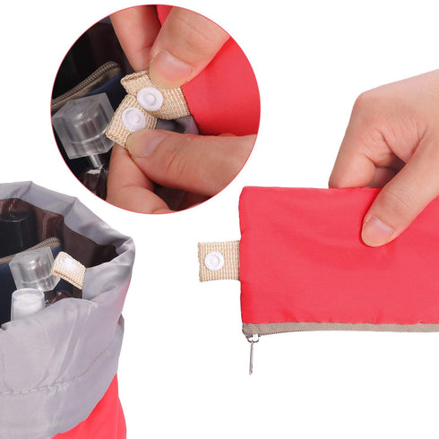 INVODA 4PCS Cosmetic Bag 4 Pieces Barrel Shaped Travel Makeup Bags Large Capacity Soft Waterproof Portable Drawstring Cosmetic Bag Multifunctional...