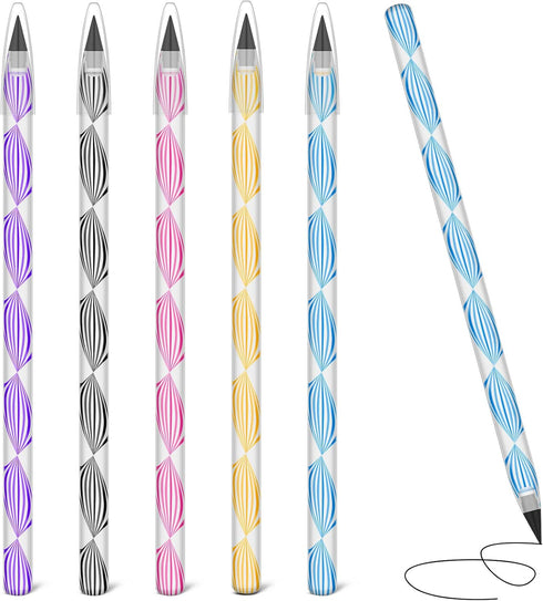 AUAUY 5 PCS Inkless Pencil, Infinity pencil, Reusable Everlasting Pencil, Cute Erasable Portable Pencil for Writing, Drawing, Drafting, Students H...