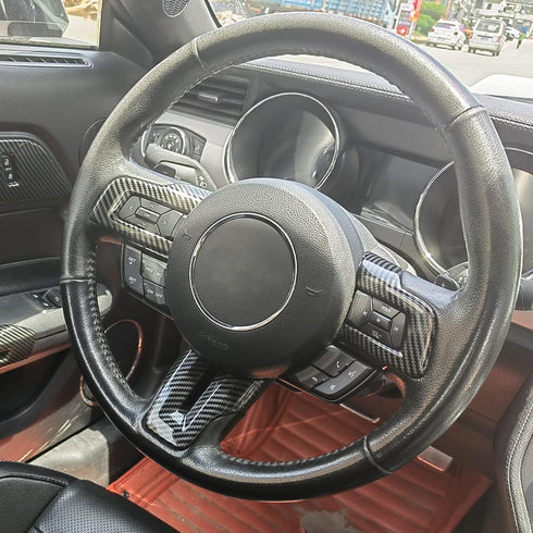 ABS Interior Steering Wheel Button Frame Cover Trim for Ford Mustang Accessories 2015 2016 2017 2018 2019 2020 2021 2022 2023 (Not for 2024 Model)...