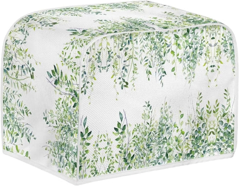Toaster Cover Microwave Toaster Oven Grill Cover Compatible with 4 Slice Toaster Dust Protection Washable Stain Resistant Gift for Women, Leaf Gre...