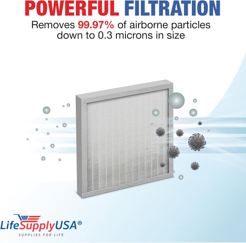 LifeSupplyUSA HEPA Filter Replacement Compatible with Idylis Air Purifiers IAP-10-280, Model # IAF-H-100D...