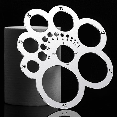 Weewooday Leather Corner Punch Set Round Leather Corner Cutting Ruler Metal Circle Template Cutting Tools for Drawing Drafting Craft Projects DIY ...