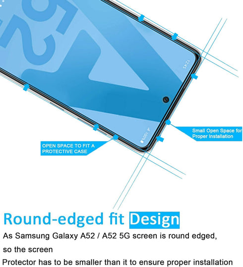 NEW'C [3 Pack Designed for Samsung Galaxy A52, A52 5G, A52S 5G Screen Protector Tempered Glass, Case Friendly Anti Scratch Bubble Free Ultra Resis...